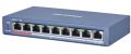   Hikvision DS-3E0109P-E (C) 9 portos PoE switch (115 W), 8 PoE + 1 uplink port, nem menedzselhető