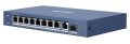   Hikvision DS-3E0510P-E/M 10 portos Gbit PoE switch (58 W), 8 PoE + 1 RJ45 + 1 SFP uplink port, nem menedzselhető