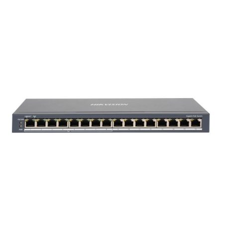 Hikvision DS-3E0516P-O 16 portos Gbit PoE switch (110 W), 16 PoE + 8 RJ45 port, nem menedzselhető