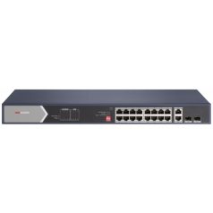   Hikvision DS-3E0520HP-E 20 portos Gbit PoE switch (225 W), 12 PoE+ / 4 HiPoE / 2 RJ45 + 2 SFP uplink port