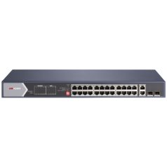   Hikvision DS-3E0528HP-E 28 portos Gbit PoE switch (370 W), 20 PoE+ / 4 HiPoE / 2 RJ45 + 2 SFP uplink port