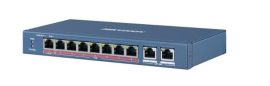 Hikvision DS-3E1310HP-EI 10 portos PoE switch (110 W), 2 HiPoE + 6 PoE+(at) + 2 uplink port, smart menedzselhető