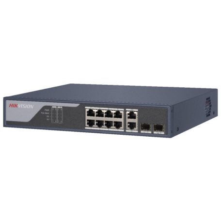 Hikvision DS-3E1310P-SI(V2) 10 portos PoE switch (125 W), 8 PoE + 2 kombinált uplink port, smart menedzselhető