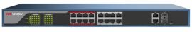 Hikvision DS-3E1318P-EI 18 portos PoE switch (230 W), 16 PoE + 2 kombinált uplink port, smart menedzselhető