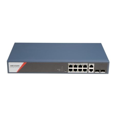Hikvision DS-3E1512HP-SI-8P2T2F 12 portos Gbit PoE switch (130 W),4 PoE+4 HiPoE+2 SFP uplink port+2 RJ45 Uplink port,menedzselhető