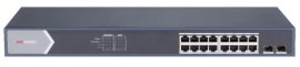 Hikvision DS-3E1518P-SI 18 portos Gbit PoE switch (225 W), 16 PoE + 2 SFP uplink port, smart menedzselhető
