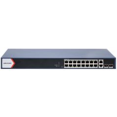   Hikvision DS-3E1520P-EI/M 20 portos Gbit PoE switch (125 W), 16 PoE +2 RJ45 uplink port +2 SFP uplink port, menedzselhető
