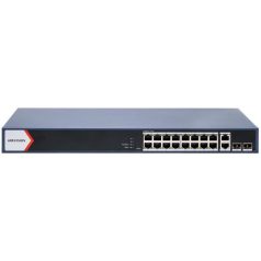   Hikvision DS-3E1520P-EI 20 portos PoE switch (230 W), 16 PoE + 2 RJ45 uplink port + 2 SFP uplink port, menedzselhető