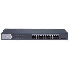   Hikvision DS-3E1526P-SI 26 portos Gbit PoE switch (370 W), 24 PoE + 2 SFP uplink port, smart menedzselhető