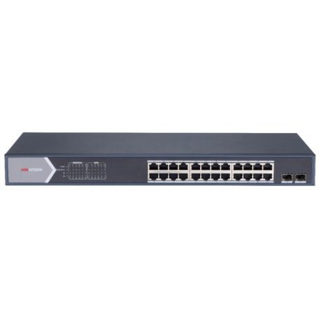 Hikvision DS-3E1526P-SI 26 portos Gbit PoE switch (370 W), 24 PoE + 2 SFP uplink port, smart menedzselhető