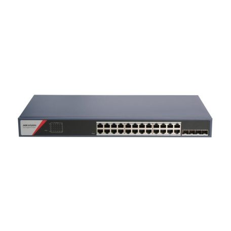 Hikvision DS-3E1528-SI-24T4F 28 portos Gbit switch, 24 RJ45 + 4 SFP uplink port, smart menedzselhető