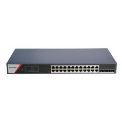   Hikvision DS-3E1528P-SI-24P4F 28 portos Gbit PoE switch (370 W), 24 PoE + 4 SFP uplink port, smart menedzselhető