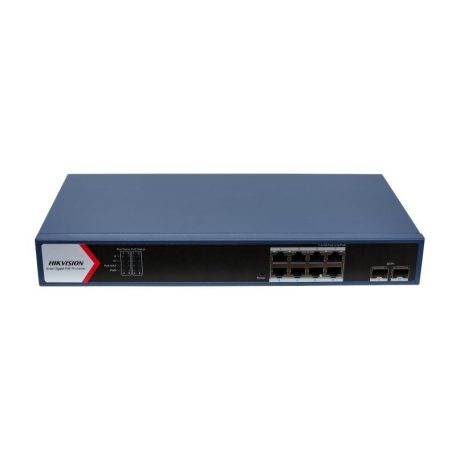 Hikvision DS-3E1710HP-SI-8P2X 10 portos Gbit PoE switch (130 W), 8 PoE+2 10G SFP uplink port, menedzselhető
