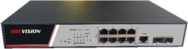 Hikvision DS-3E2510P(B) 10 portos gigabit PoE switch (125 W), 8 PoE + 2 SFP uplink port, teljesen menedzselhető