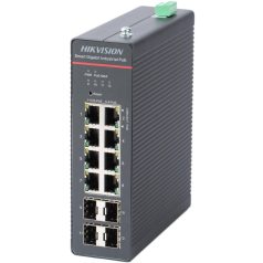   Hikvision DS-3T1512HP-SI-8P4FKIT(75W) 12 portos ipari Gbit PoE switch (300 W), 8 PoE+ / 4 SFP uplink, menedzselhető