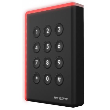 Hikvision DS-K1108ADK Kártyaolvasó (Mifare/Desfire/Felica), RS485 vagy Wiegand kimenet, kültéri, billentyűzettel