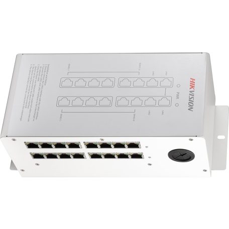 Hikvision DS-KAD612 Disztribútor egység kaputáblákhoz és lakáskészülékekhez, beépített tápegység, 16x100 Mbps