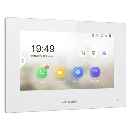 Hikvision DS-KH6320-WTE1-W IP video-kaputelefon beltéri egység, 7 LCD kijelző, 1024x600 felbontás, WiFi