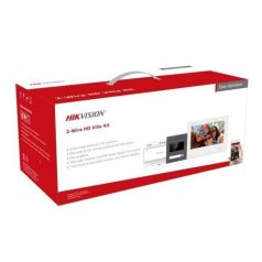   Hikvision DS-KIS704EY/Aluminum Kétvezetékes HD video-kaputelefon szett, alumínium kültéri, fehér beltéri, disztributor, tápegység