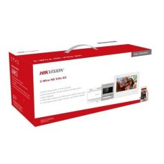   Hikvision DS-KIS704EY Kétvezetékes HD video-kaputelefon szett, kültéri, fehér beltéri, disztributor, tápegység