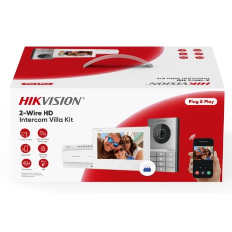 Hikvision DS-KIS706EY Kétvezetékes HD video-kaputelefon szett, kültéri, fehér beltéri, disztributor