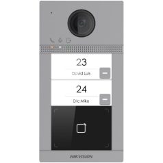   Hikvision DS-KV8213-WME1/Flush (C) Kétlakásos IP video-kaputelefon kültéri egység, kártyaolvasóval, IR-megvilágítás, WiFi, 12 VDC/PoE