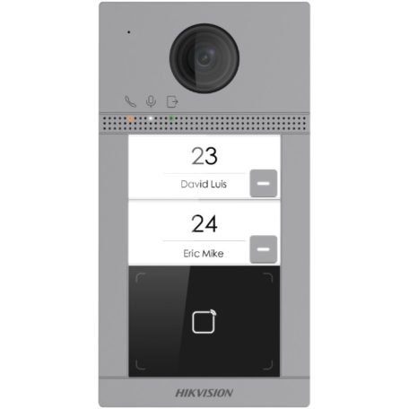 Hikvision DS-KV8213-WME1/Flush (C) Kétlakásos IP video-kaputelefon kültéri egység, kártyaolvasóval, IR-megvilágítás, WiFi, 12 VDC/PoE