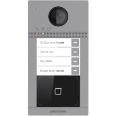   Hikvision DS-KV8413-WME1/Flush (C) Négylakásos IP video-kaputelefon kültéri egység, kártyaolvasóval, IR-megvilágítás, WiFi, 12 VDC/PoE