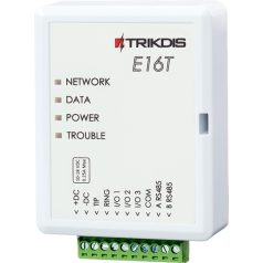   TRIKDIS E16T Ethernet kommunikátor, 3 be- vagy kimenet, analóg telefonvonali kommunikáció