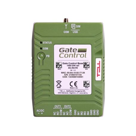 TELL Gate-Control-Base-1000-4G-DIN Gate Control BASE 1000 4G kapuvezérlő, 4 zónabemenet, 2 relés kimenet, DIN sínre szerelhető