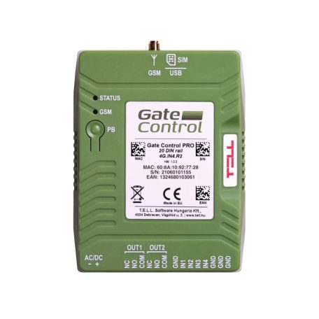 TELL Gate-Control-PRO-20-4G-DIN Gate Control PRO 20 4G kapuvezérlő, 4 zónabemenet, 2 relés kimenet, DIN sínre szerelhető