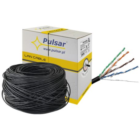 Pulsar PU-NC302 UTP kültéri kábel, Cat5e, 24AWG 0,5mm réz mag, PE köpeny / gél kitöltés, Fca, 305 m/doboz