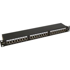   Pulsar RP-F24V5 19 patch panel, 24 port, cat5e, árnyékolt, tehermentesítővel, 90 fokos modulok
