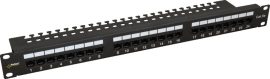 Pulsar RP-U24V5 19 patch panel, 24 port, árnyékolatlan, cat5e, tehermentesítővel, 90 fokos modulok