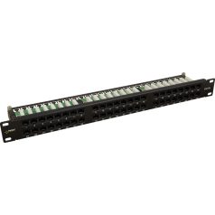   Pulsar RP-U48V5 19 patch panel, 48 port, UTP, Cat5e, tehermentesítővel