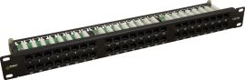 Pulsar RP-U48V5 19 patch panel, 48 port, UTP, cat5e, tehermentesítővel