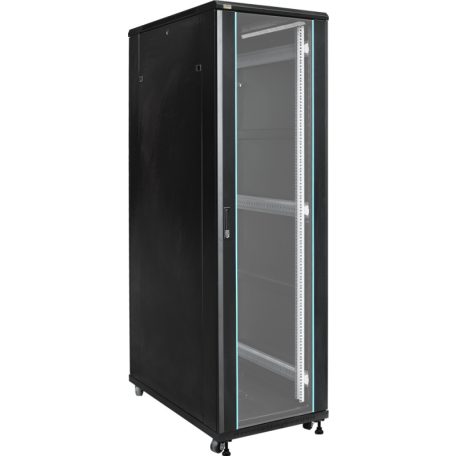 Pulsar RS4261 19 42U 600x1000 álló rack szekrény, lapra szerelt, fekete