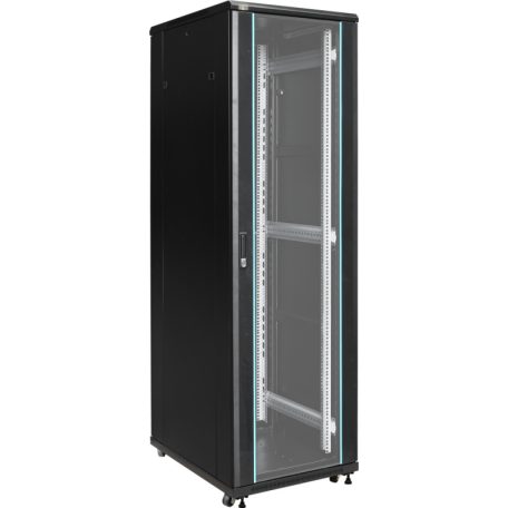 Pulsar RS4268 19 42U 600x800 álló rack szekrény, lapra szerelt, fekete