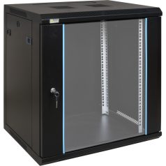   Pulsar RW1264 19 12U 600x450 fali rack szekrény, készre szerelt, fekete