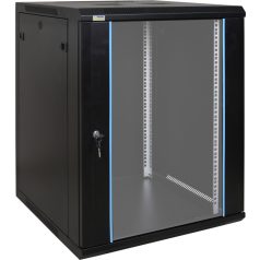   Pulsar RW1566 19 15U 600x600 fali rack szekrény, készre szerelt, fekete