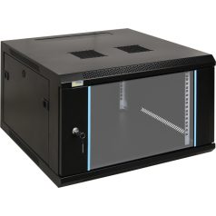   Pulsar RW666 19 6U 600x600 fali rack szekrény, készre szerelt, fekete