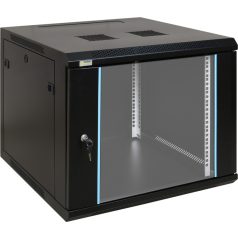   Pulsar RW966 19 9U 600x600 fali rack szekrény, készre szerelt, fekete