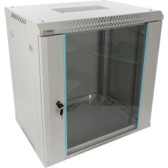   Pulsar RWA1264-G 19 12U 600x450 fali rack szekrény, lapraszerelt, szürke, könnyített kialakítás