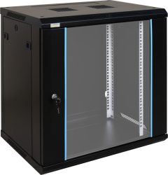 Pulsar RWA1264 19 12U 600x450 fali rack szekrény, lapra szerelt, fekete