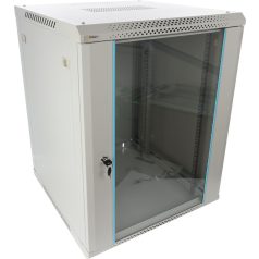   Pulsar RWA1566-G 19 15U 600x600 fali rack szekrény, lapraszerelt, szürke, könnyített kialakítás