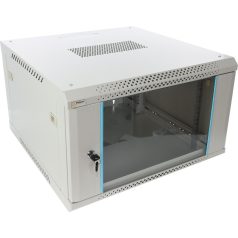   Pulsar RWA666-G 19 6U 600x600 fali rack szekrény, lapraszerelt, szürke, könnyített kialakítás