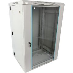   Pulsar RWDA1865-G 19 18U 600x550 fali rack szekrény, kiforgatható, lapraszerelt, szürke, könnyített kialakítás
