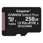   Kingston SDCS2/256GB 256GB micro SD kártya, microSDXC, Class 10 UHS-I, adapterrel