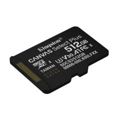   Kingston SDCS3/512GBSP 512GB microSD kártya, microSDXC, UHS-I Speed Class, U3, V30, adapter nélkül