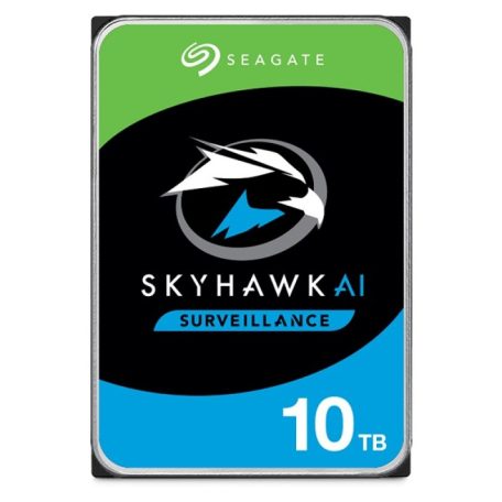 Seagate ST10000VE001 Seagate SkyHawk AI, 10 TB biztonságtechnikai merevlemez, 24/7 alkalmazásra, RAID kompatibilis